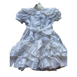 Vintage Lilo California White Party Dress Girls 6x